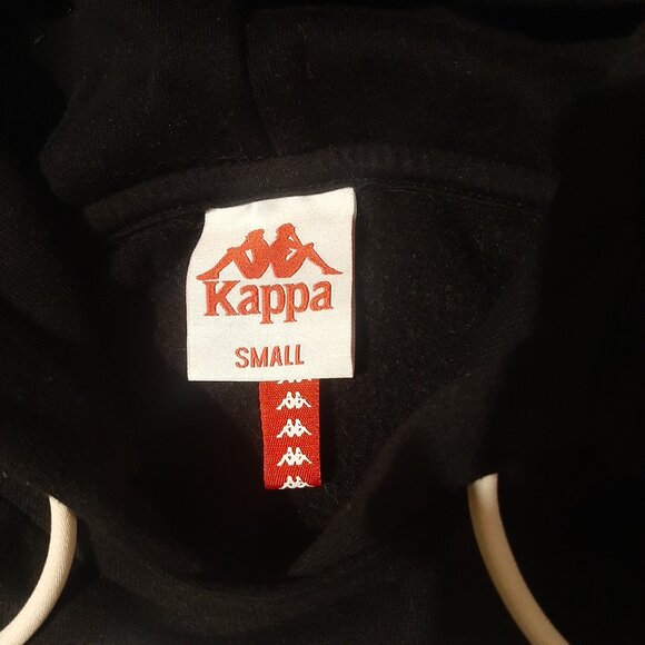 KAPPA logo hoodie black unisex size Small USA L.A. Track an field authentic FIRE - Picture 4 of 6
